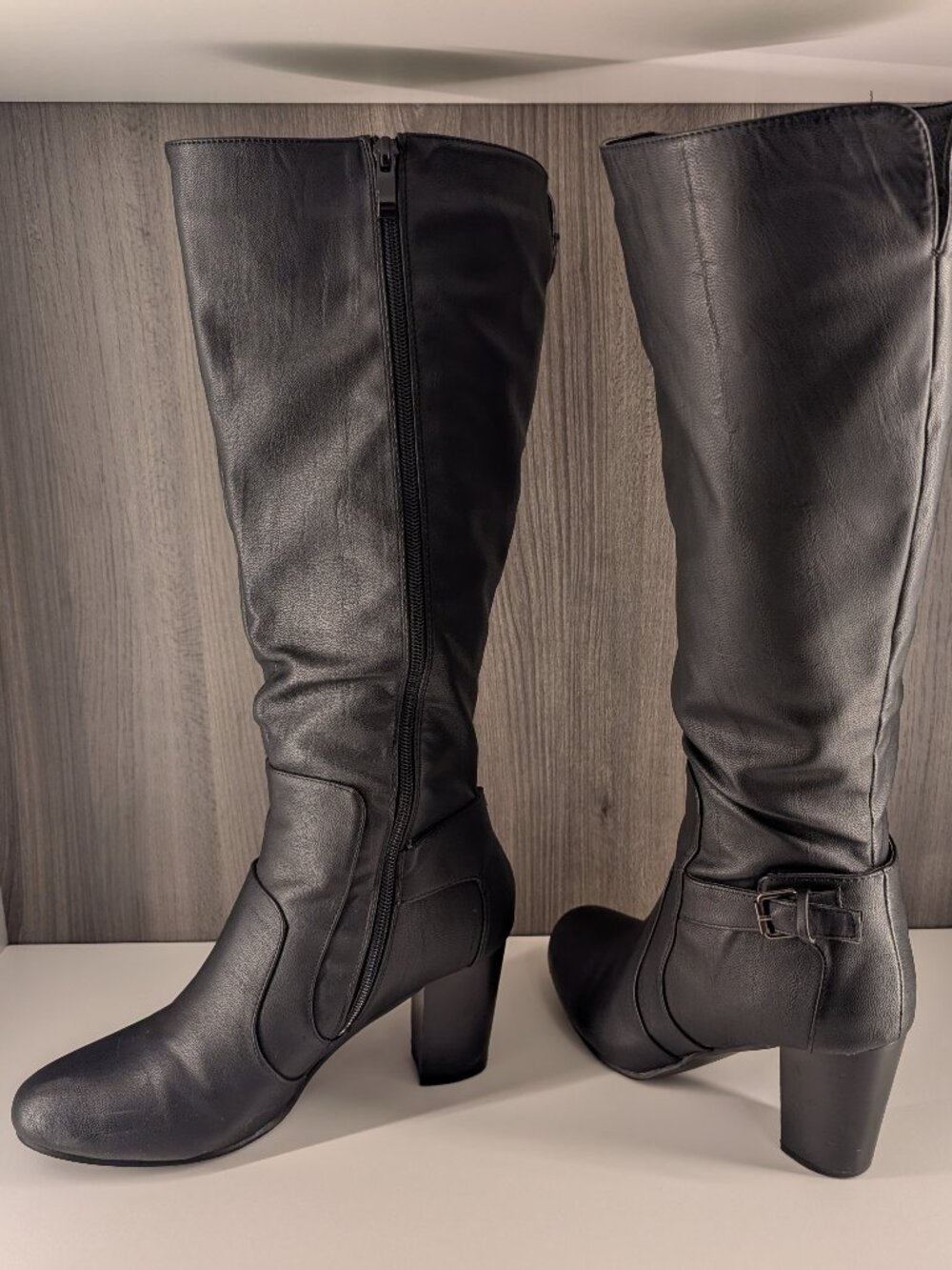 Black Calf High Boots